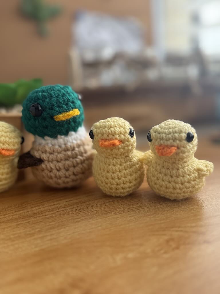 handmade mama duck with 5 ducklings