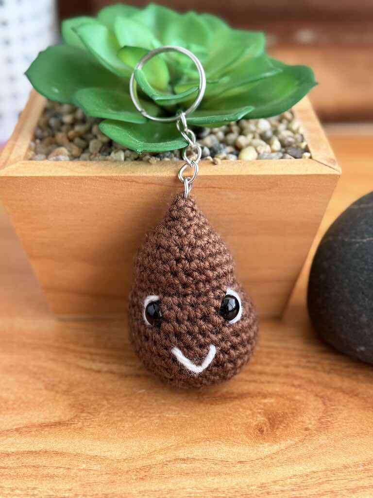keychain funny handmade crochet poo emoji toy
